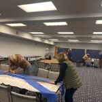 Volunteers putting together Israel Solidarity tree ribbons