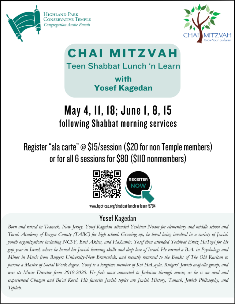 Chai Mitzvah Teen Shabbat Program