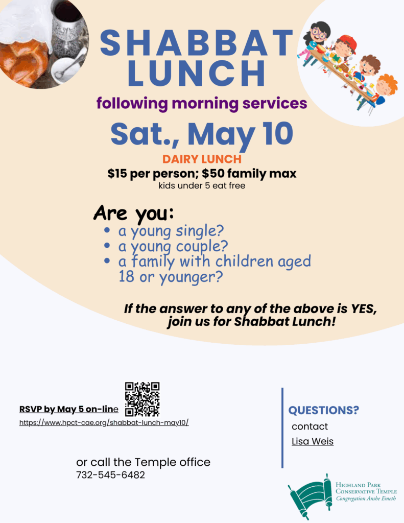 May 10 Shabbat Luncheon 2025 YF