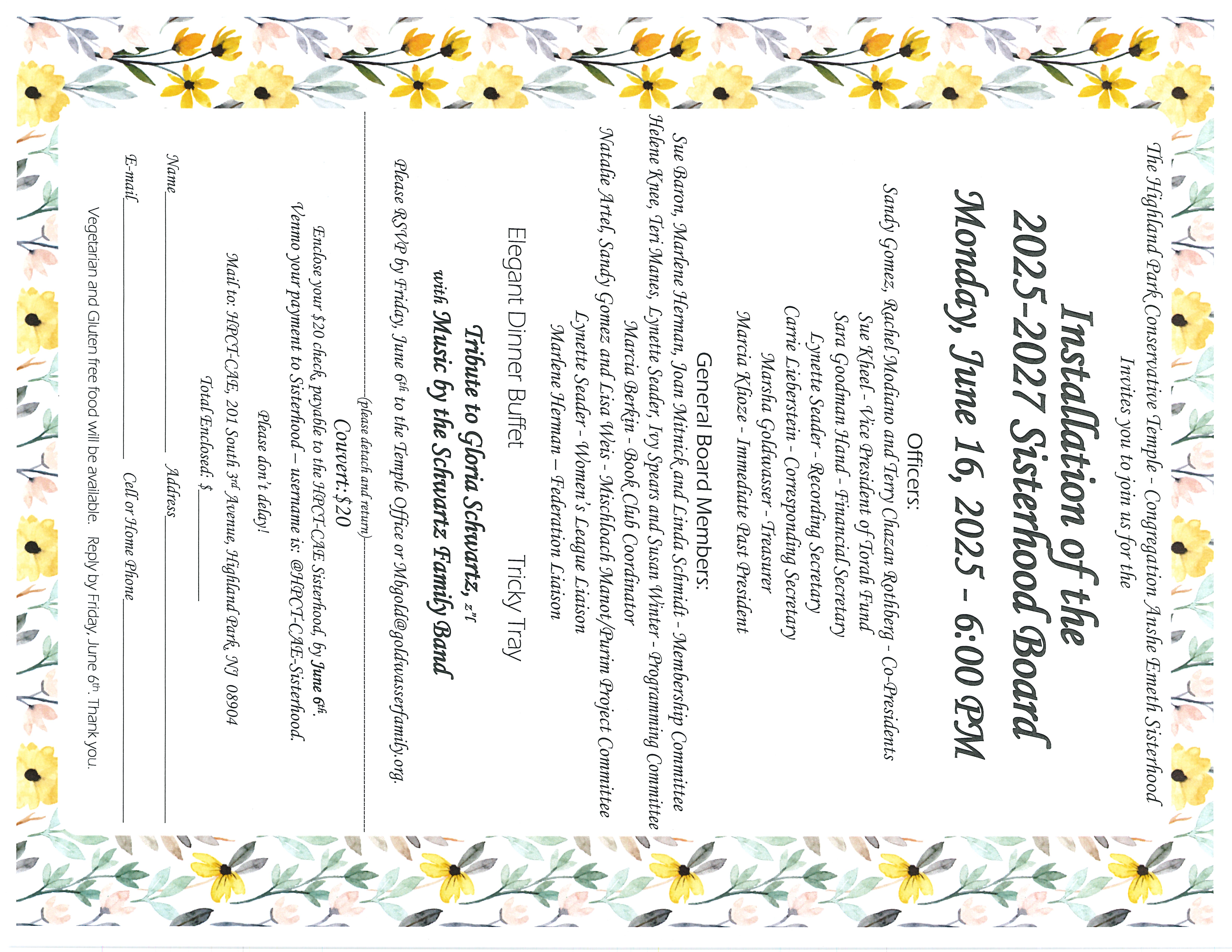 Sisterhood Installation Dinner 2025