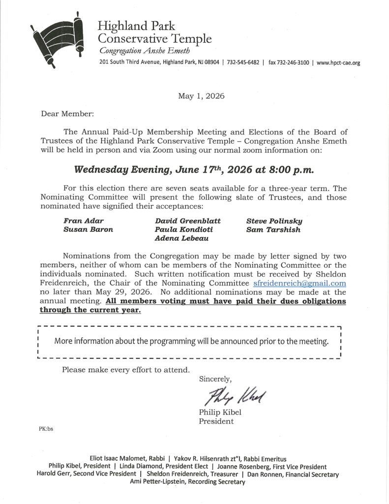 Annual Meeting - BOARD SLATE for 26-27