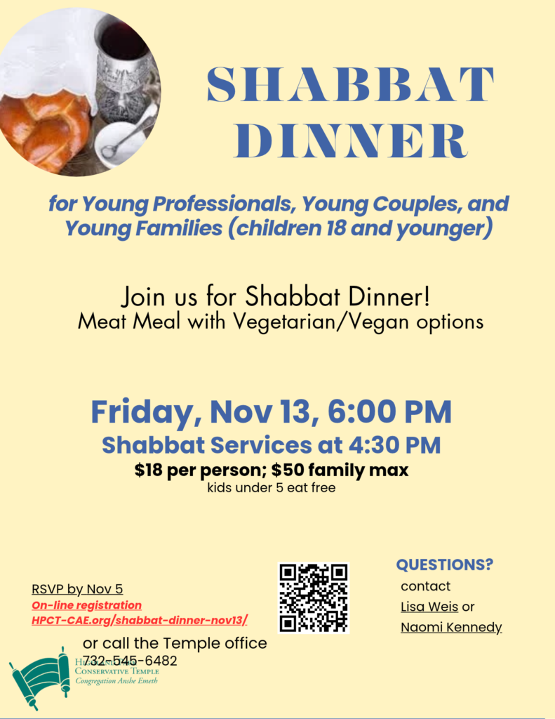Nov 13 2026 Shabbat Dinner